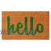 Hello Doormat Natural/Green Script   550688550